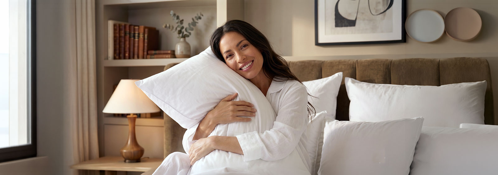 Woman Sitting In Bed